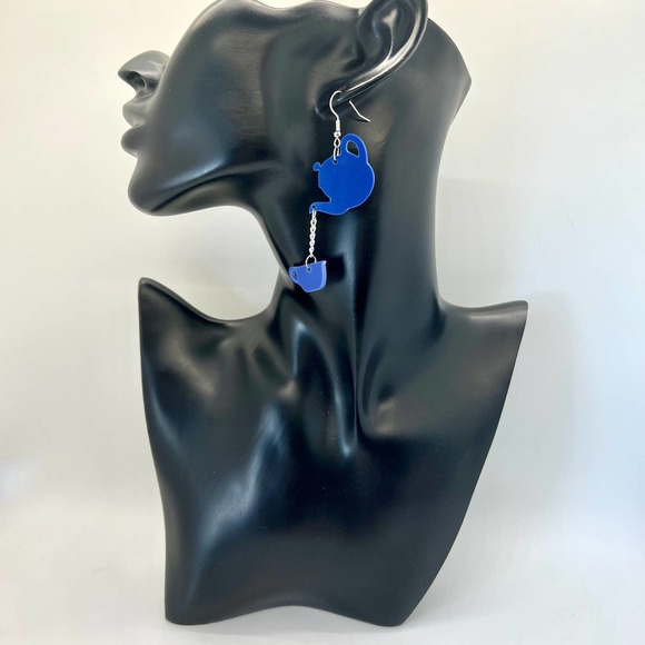 Tea Pot Earrings - Cafe Earrings - Tea Earrings - Novelty Earrings - Statement - Picture 8 of 10